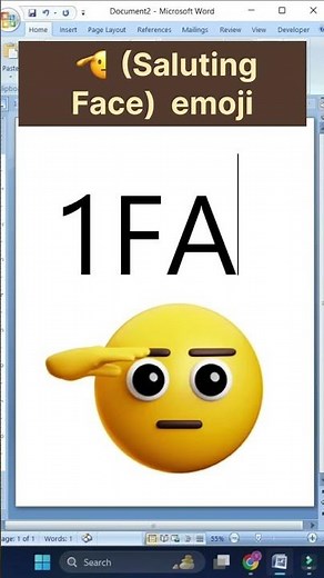 How to insert proudly 🫡 (Salute Face)Emoji code ms word #msword #imoji #shorts #shortcutkeys #nsit