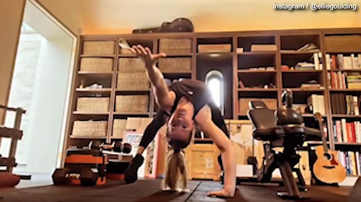 Ellie Goulding shows off her muscles during intense workout