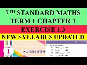 7TH STANDARD MATHS TERM 1 CHAPTER 1 EXERCISE 1.3 EXPLAINED WITH ANSWERS NEW SYLLABUS UPDATED 2021