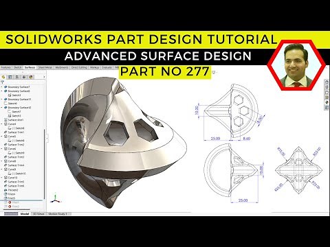Advanced SolidWorks Surface Modeling Tutorial: Complex Part Design Step-by-Step | Part No 277