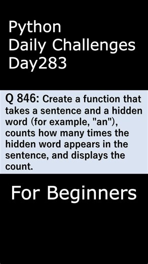 Python Daily Challenges Day283 For Beginners #programming #python #beginnersstitch