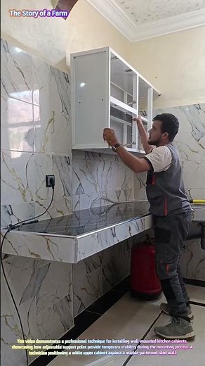 Cabinet Installation: Using Adjustable Support Poles for Upper Kitchen Units 🏠🔧