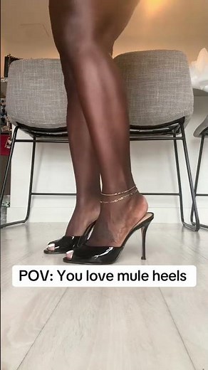 Black Shiny Patent Leather Open Toe Heel Mule Slides