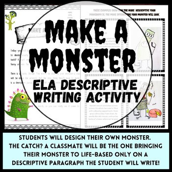 Descriptive Paragraph Writing Activity: MAKE A MONSTER!