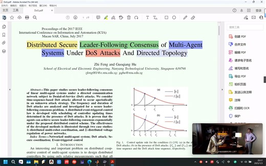 52.【复现】DoS攻击和有向拓扑下多智能体系统的分布式安全领导跟随一致性