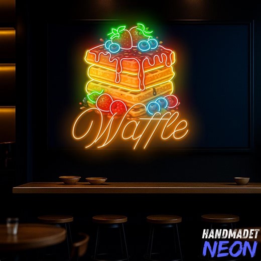 Waffle Neon Sign, Dessert LED Light, Café Wall Decor, Breakfast Food Neon, Bakery & Brunch Shop Sign - Etsy