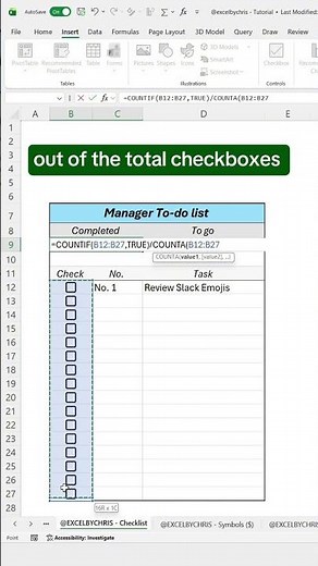How to create an interactive checklist in Excel! #excel #todolist #spreadsheet
