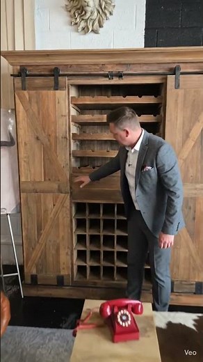 Sliding Barn Door Wine Cabinet. Reclaimed Wood Cabinets in NZ