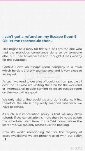 I can't get a refund 🌕 🌞 on my Escape Room? Ok let me reschedule then... | Daily Life
