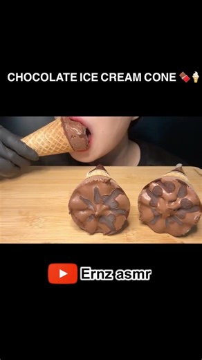 CHOCOLATE ICE CREAM CONE ASMR 🍫🍦 #asmr #eatingsounds