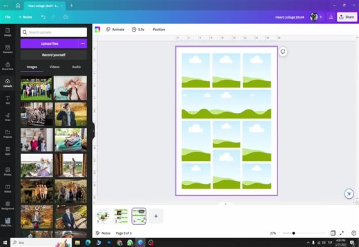 SET Funeral Heart Photo Collage Template, Funeral Welcome Sign Poster ,celebration of Life ,photo Collage Memorial Poster, 8 Sizes , CANVA - Etsy