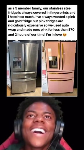 $70 pink fridge makeover hack 💕 Speed reacts
