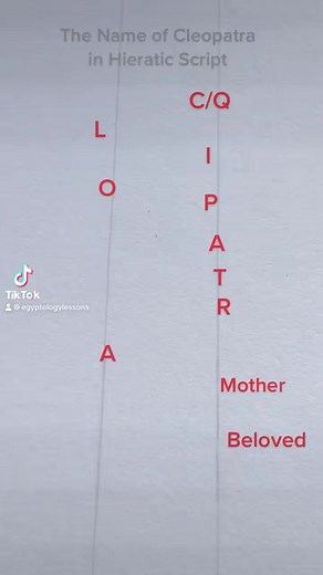 1.6K views · 18 reactions | Name of Cleopatra in Hieratic Script (cursive hieroglyphs) #ancientegypt #ägypten #egyptology #egypte #egitto #egipto #이집트 #egypt #egyptologylessons #hieratic #cleopatra | EgyptologyLessons | Facebook