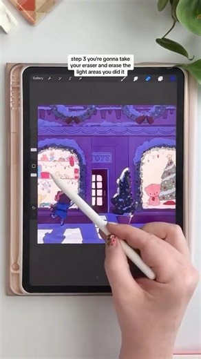 Easy way to create a nighttime illustration with layer modes in procreate