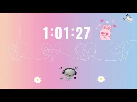1-Hour 🌺Pomodoro Countdown Timer 🎶l BTS l Study with me l Focus Timer l (Music) study with me Lofi -