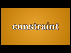 Constraint Meaning