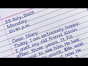 diary entry | diary entry format | how to write a diary entry | diary entry meeting an old friend