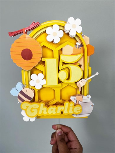 Bee-themed Personalized Cake Topper - Bee Birthday Cake Topper Personalized - Etsy