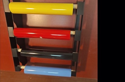 Vinyl Holder,Vinyl Roll Holder,Vinyl Rack Wall Mount For 4 Rollers Of Vinyl,Transfer Paper Tape,Wallpaper,Window Film,Wall Mount Garage Storage,Rollers Not Included