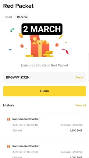 2 March, Red packet code in binance today | Binance red packet code today #redpacket #cryptoairdrop