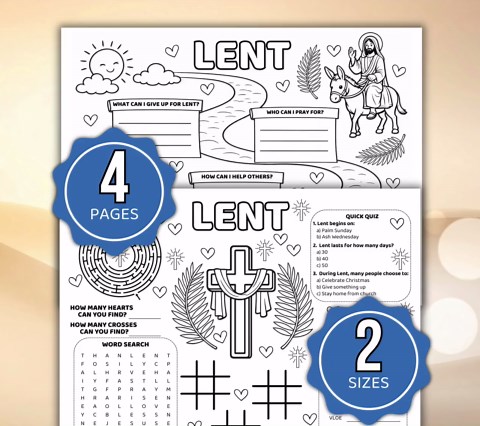 Lent Coloring Pages, Lent Activity Placemat, Lent Coloring Book, Lent Coloring Sheets, Lent Plan, Lent Activity Pages, Color 40 Days of Lent - Etsy