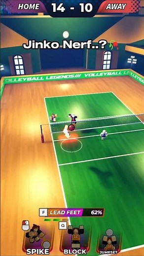 Jinko definitely got Nerfed..✌️🥀 #roblox #isoblox #gaming #volleyballlegends #jinko #vbl #twins
