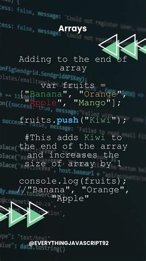 Add Elements to Start & End of Array in JavaScript 🚀 | JS Quick Tip #Shorts