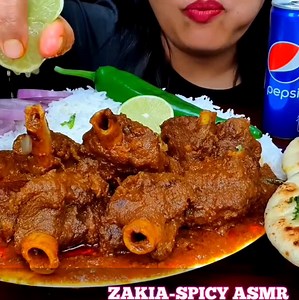 ASMR-EXTREME SPICY NAGA CHILLI MUTTON BHUNA MINI GARLIC NAAN BASMATI RICE LEMON ©Zakia Spicy Asmr | Entertainment 360