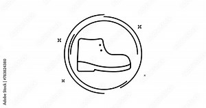 boot animated outline icon. boot rotation appearance 4k video animation for web, mobile and ui design Stock Video