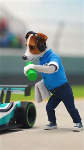 Miniature Jack Russell Terrier Runs Pit Stop Like Pro