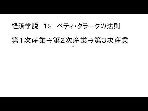 経済学説１２ ペティ・クラークの法則