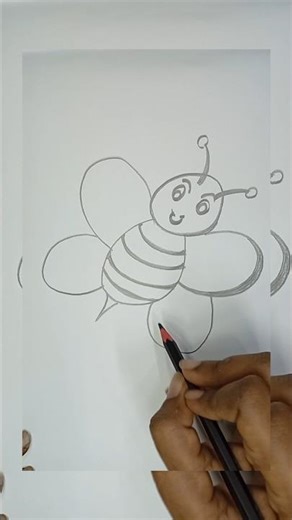 How to Draw a Simple and Easy Bee 🐝 Step by Step