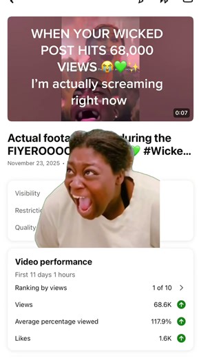 My Wicked post hit 68K views and I’m actually screaming 😭💚 #wicked #viral #shorts