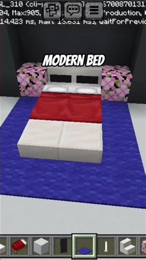 modern bed tutorial minecraft #minecraft#gaming#building#bed#tutorial#shorts#viral