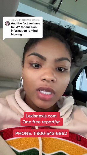 Replying to @blondbomm Get your LEXIS NEXIS report 100% FREE from their website, or by calling this number. Takes 7-10 business days