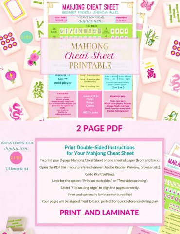 American Mahjong Cheat Sheet | 2026 Beginner Guide Printable PDF - Etsy