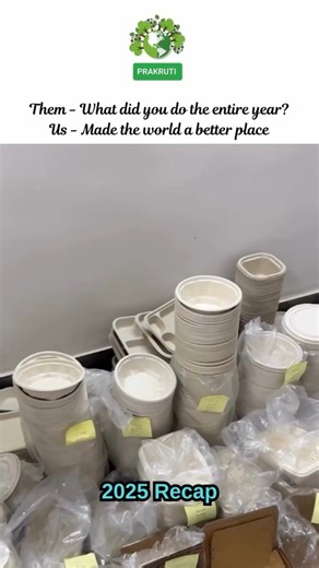 A year of better packaging, not better excuses.🌿 2025 was the year restaurants, cafés, and cloud kitchens realized that what holds the food also holds their reputation. At Prakruti, we supplied: ✔ Bagasse plates & bowls ✔ Leak-safe delivery containers with snap-fit lids ✔ Stack-stable meal trays & clamshell boxes ✔ Paper tubs, cups, lids & wooden cutlery all food-contact safe, rigid, and operationally reliable for Indian food businesses. The impact kitchens care about: • Less spillage • Faster 