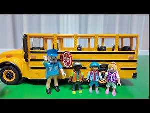 school bus yellow bus bus and friends play with playmobil 스쿨버스 노란버스 버스와 친구들 플레이모빌과 놀다