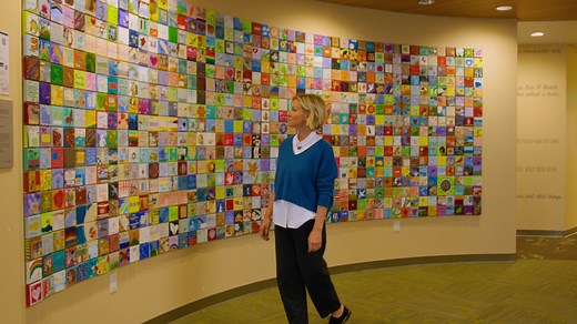 "The most meaningful part of this work, for me, is transforming the patient experience. Art has a way of enhancing their healing process," Amy Van Cleve says. Van Cleve is the director of UCSF Art for Recovery and was honored with a Founders' Day Award earlier this year for her 20 years of service, working toward making Art for Recovery available to all cancer patients. | UCSF Health
