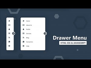 Navigation Drawer using HTML CSS & Jquery | Drawer Menu