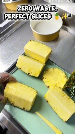 “The Easiest Pineapple Hack EVER! Zero Waste, Perfect Slices 🍍✨”