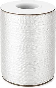 Anwyll 1.5MM White Nylon String - 110Yards Wind Chime String Weather Resistant Nylon Cord White Nylon Bracelets String Beading Thread Macrame Trim Cord for Necklace Jewelry Making Craft Chinese Knot