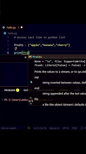 Access Last List Element Without Errors 🧠 #shorts #python