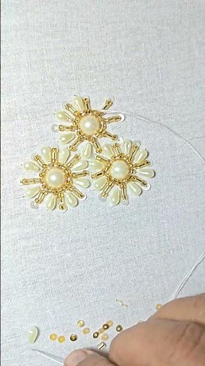 Beautiful 3D Pearl & Bead Embroidery Design | Step-by-Step Tutorial