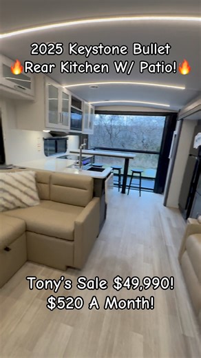 Rear Kitchen Patio by Keystone Bullet! One of a kind! #patio #rearkitchen #rv #tonytrv #keystone | Tony T Rv Tumminello