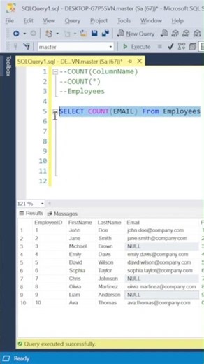 COUNT(ColumnName) vs COUNT(*) | SQL Interview Trick #coding #databaseconcepts #database