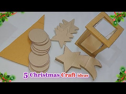 5 Economical Christmas Decoration idea made with Cardboard | DIY Affordable Christmas craft idea🎄127