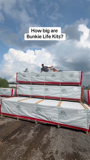 21K views · 106 reactions | What are the weights and dimensions of a Bunkie Life kit? Let me help you. *The measurements shown in the video are in order of Length by Width by Height* #bunkielife #logcabin #fyp #extraspace #guesthouse #sheshed #viral | Bunkie Life | Facebook