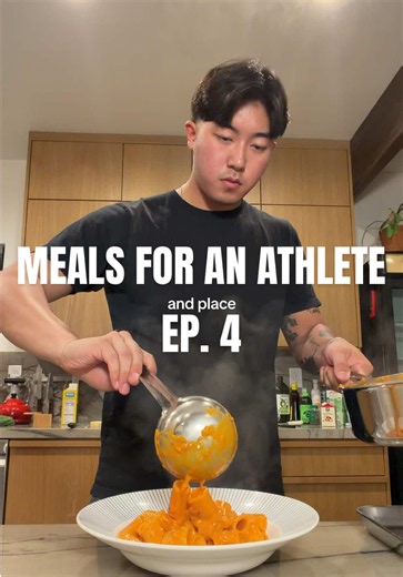 Episode 4 of Meals for an Athlete: Vodka Pasta! And today we’re focusing on the value of “Carb Loading”! I know most meals are trying to hit protein goals but there is a time and place to bump up the amount of carb intake! What do you want to see/learn about next? #pasta #carbs #fencing #fitnessgoals @getgraza @Whole Foods Market @Grey Goose @De Cecco