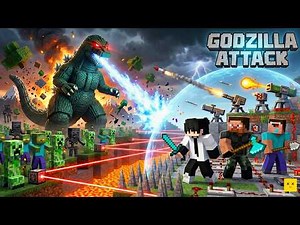 WE BUILT A SECRET DEFENCE BASE to SURVIVE GODZILLA ATTACK! 🦖💥 (Minecraft Survival)